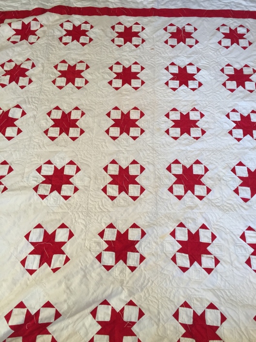 Antique Red and White Star quilt.